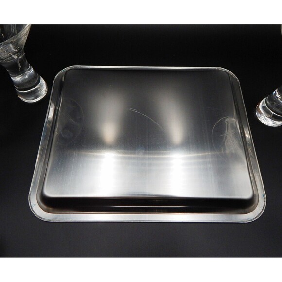 Home Essentials Hex 11 Martini Cocktail Set Shaker Tray Glasses S/4 Etched Lines - Picture 8 of 13